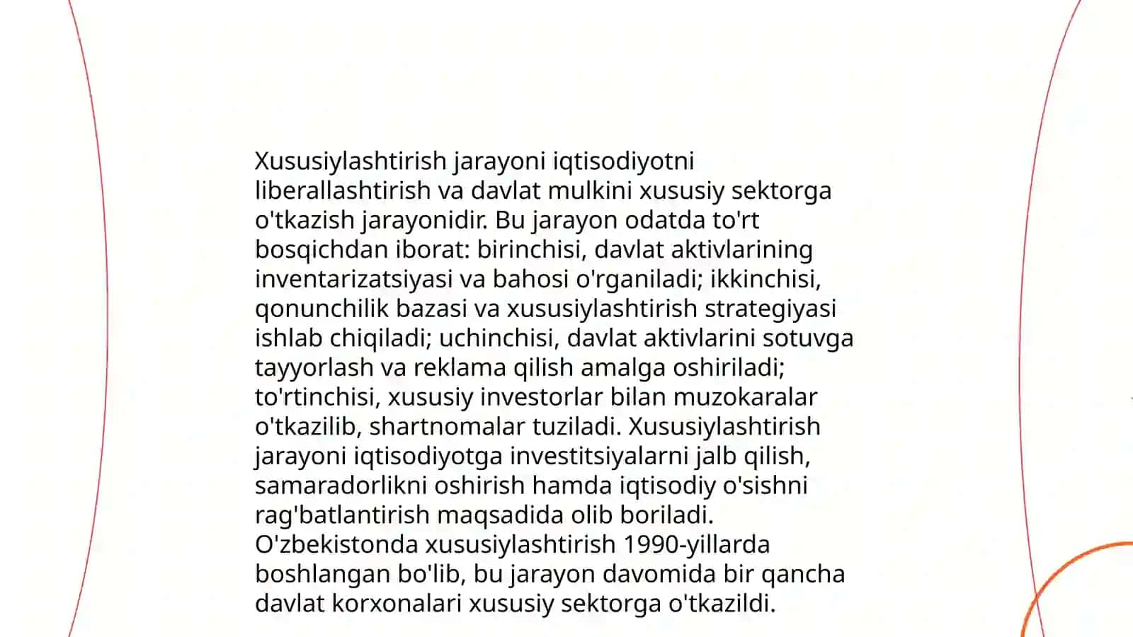 Iqtisodiy islohatlar, xususiy mulkchilikning shakllanishi 4