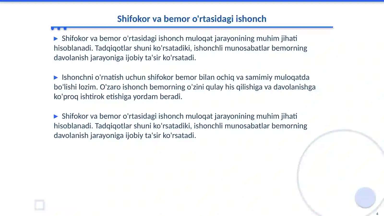 shifokor va bemor mulogatining psixologik xususiyatlari 4