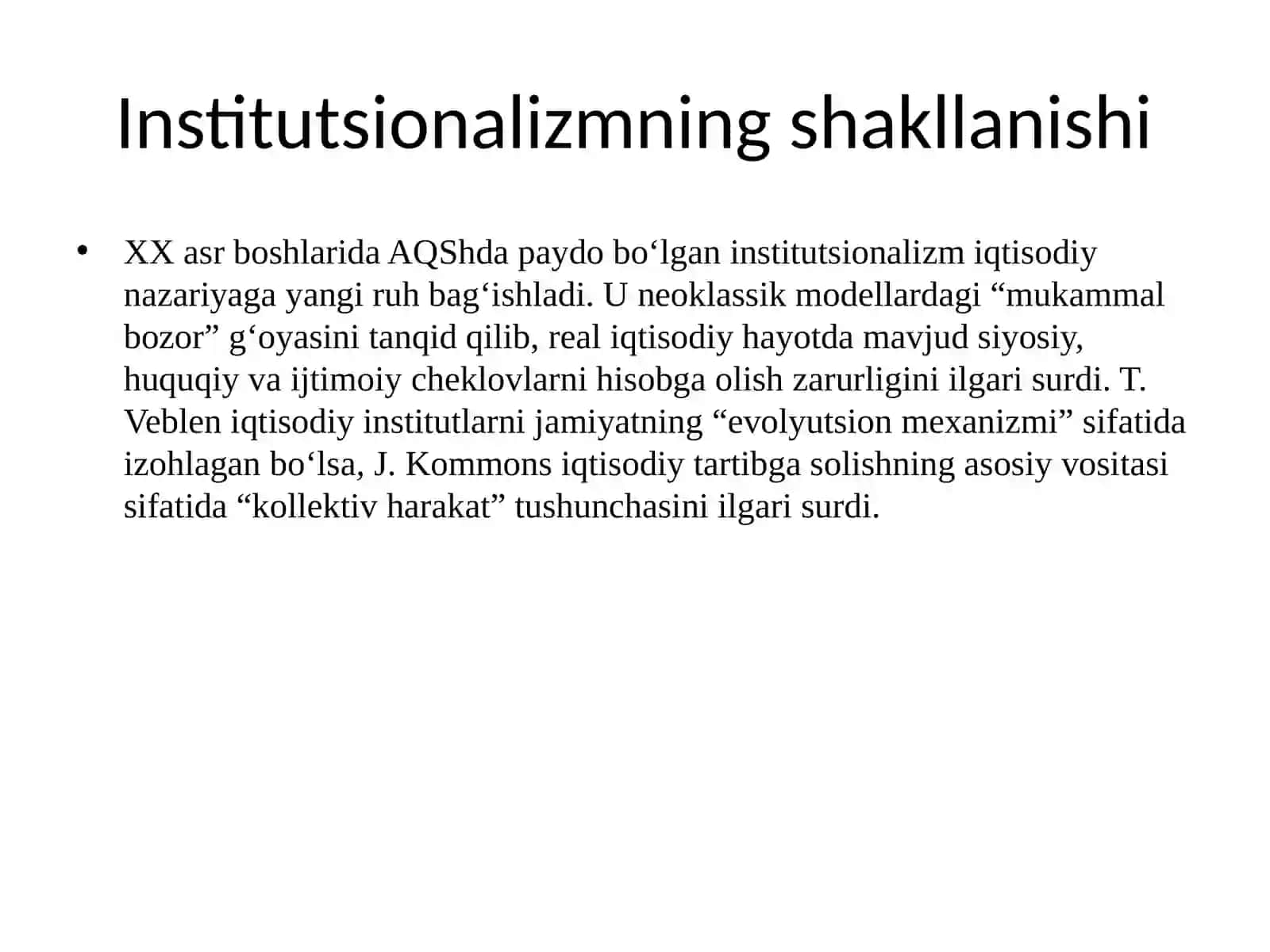 Institutsional iqtisodiyotda davlatning roli: yangi institutsional yondashuvlar tahlili 4