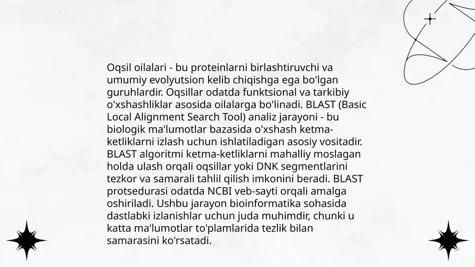 Oqsil oilalari va BLAST pda ishlash 4
