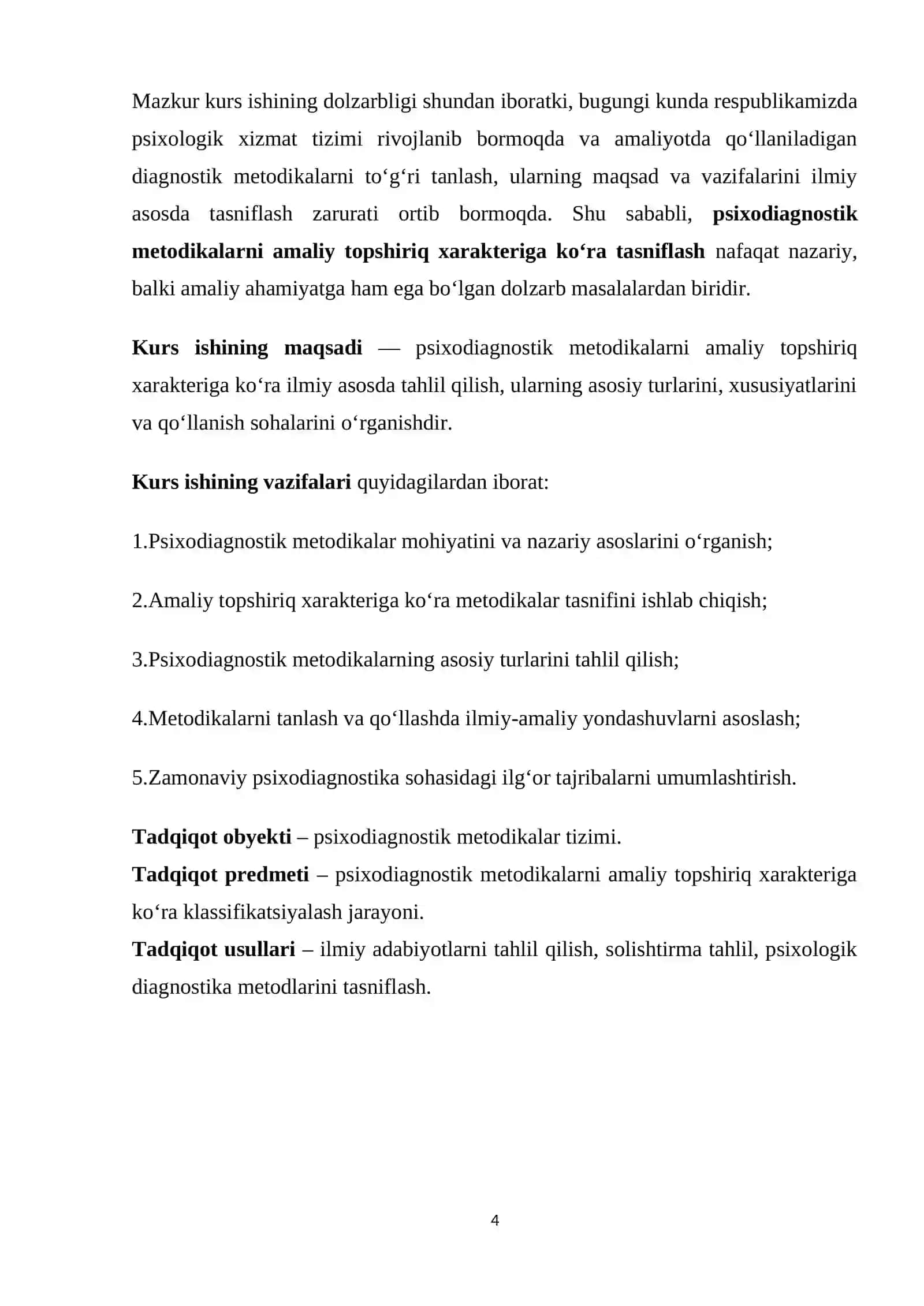AMALIY TOPSHIRIQ XARAKTERIGA KO’RA PSIXODIAGNOSTIK METODIKALAR KLASSIFIKATSIYASI 4