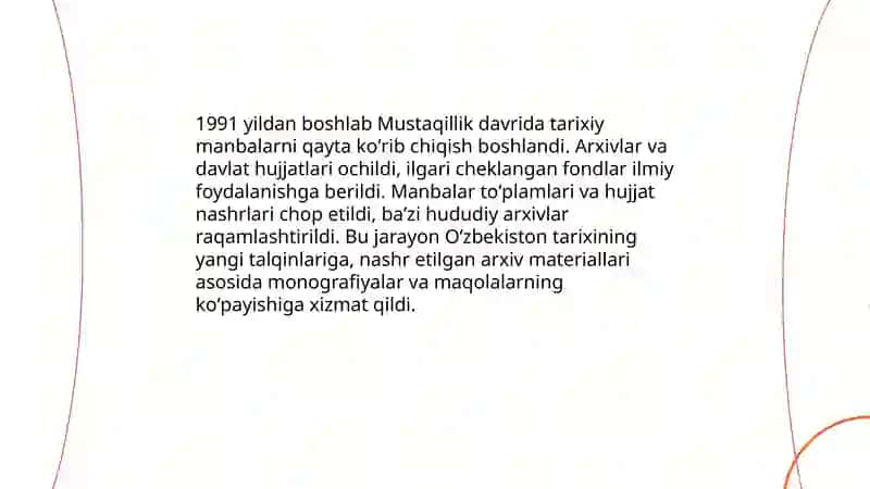Mustaqillik yillari ilmiy nashrlarga Oʻzbekiston tarixining yoritilishi 4