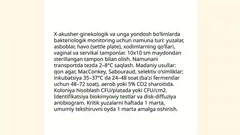 Biologik ashyoni bakterial kontaminasiyasini biokimyoviy usulda aniqlash 4