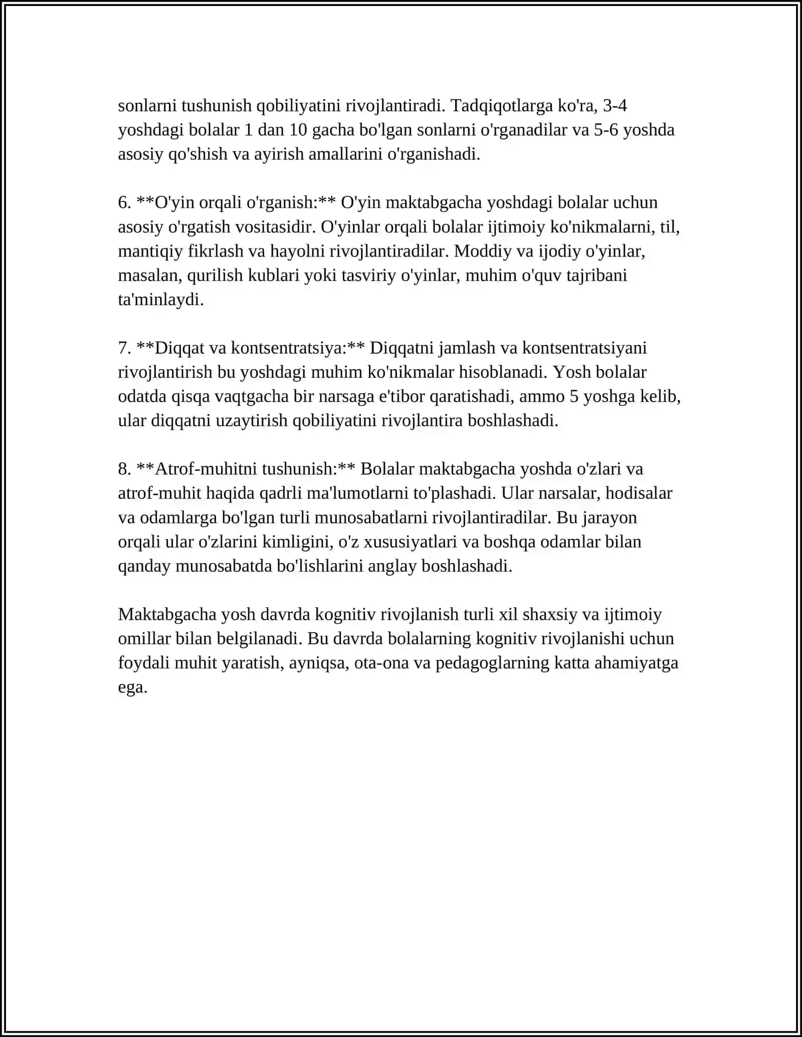 Maktabgacha Yosh Davrida Kognitiv Rivojlanish 4