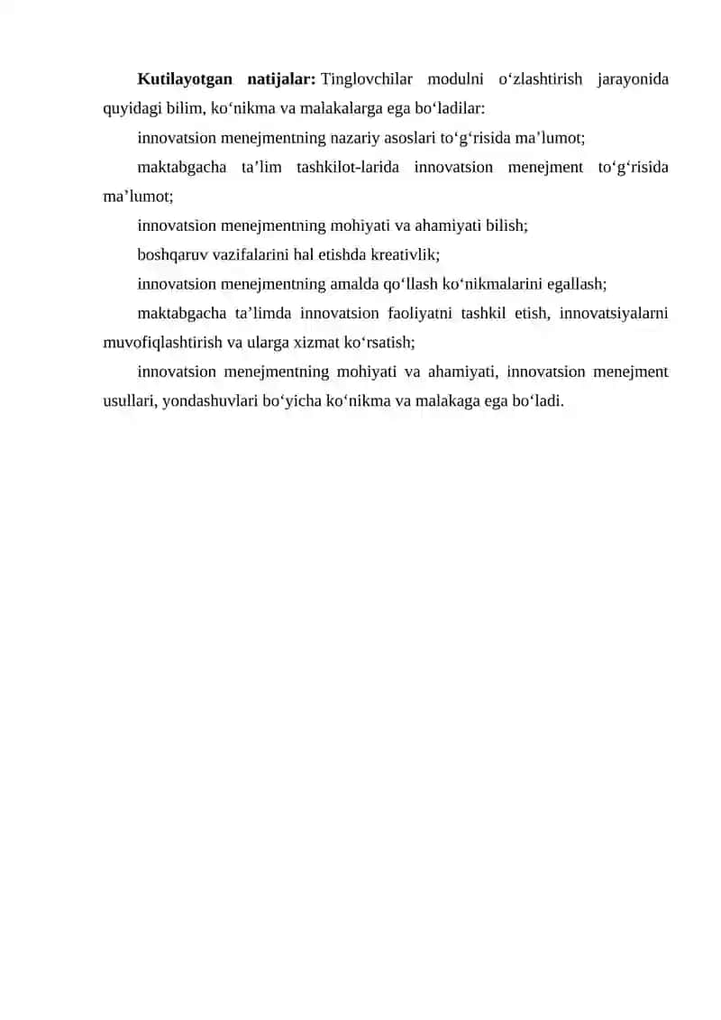 Maktabgacha ta'lim tizimida innovatsion menejment, uning funksiyalari va usullari 4