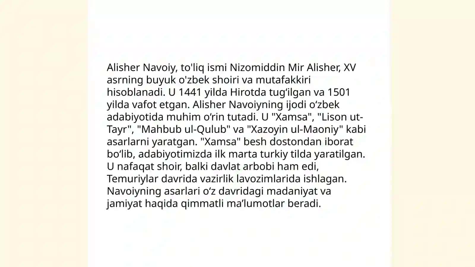 Alisher Navoiyning hayoti 4