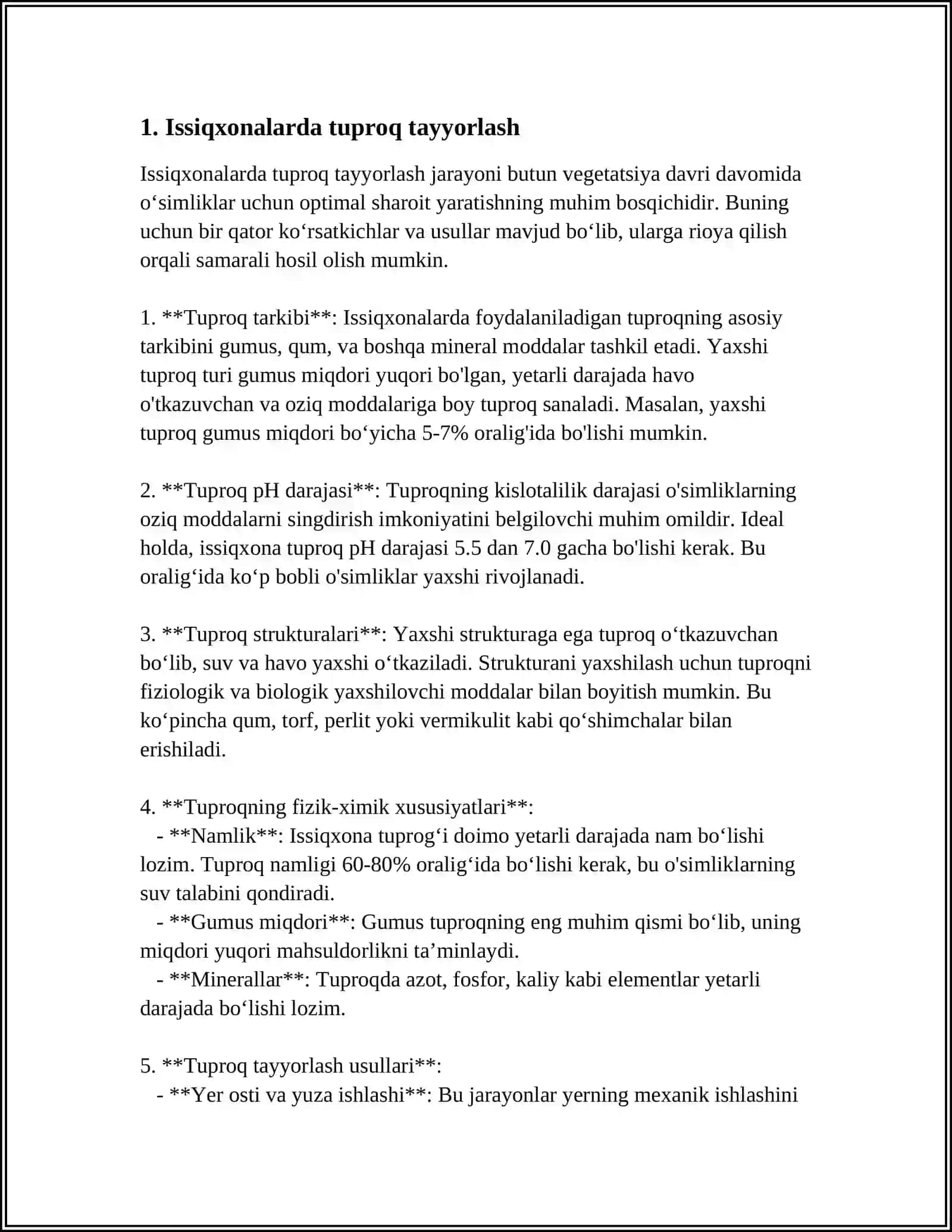 ISSIQXOLARDA VA TOMORQA YERLARDA ISSIQXONALRDA TURLI EKINLARNI YETISHTIRISH TEXNOLOGIYASI 4
