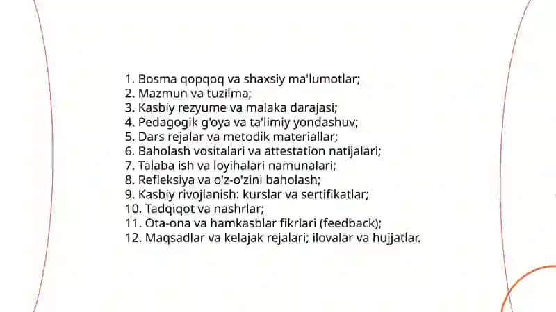 O'qituvchining shaxsiy kasbiy portfelini shakllantirish 4