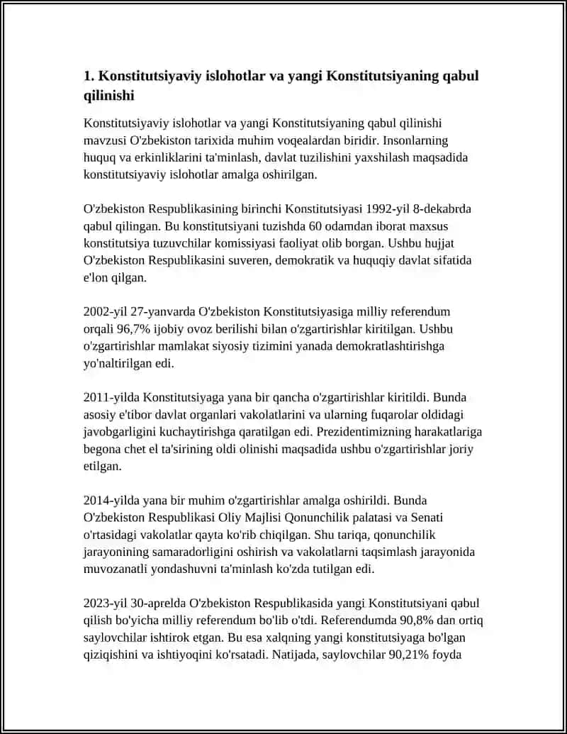 MUSTAQILLIK YILLARDA DAVLAT BOSHQARUV TIZIMIDA AMALGA OSHRLGAN ISLOHATLAR 4