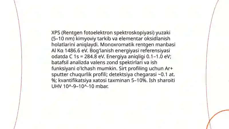 Rentgen fotoelektron spektroskopiyasi (XPS) 4