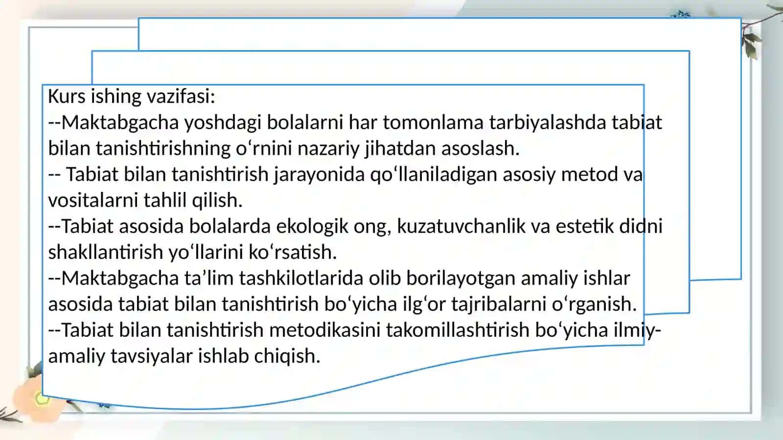 Maktabgacha ta'lim tashkilotlarida tabiat bilan tanishtirish metodikasi 4