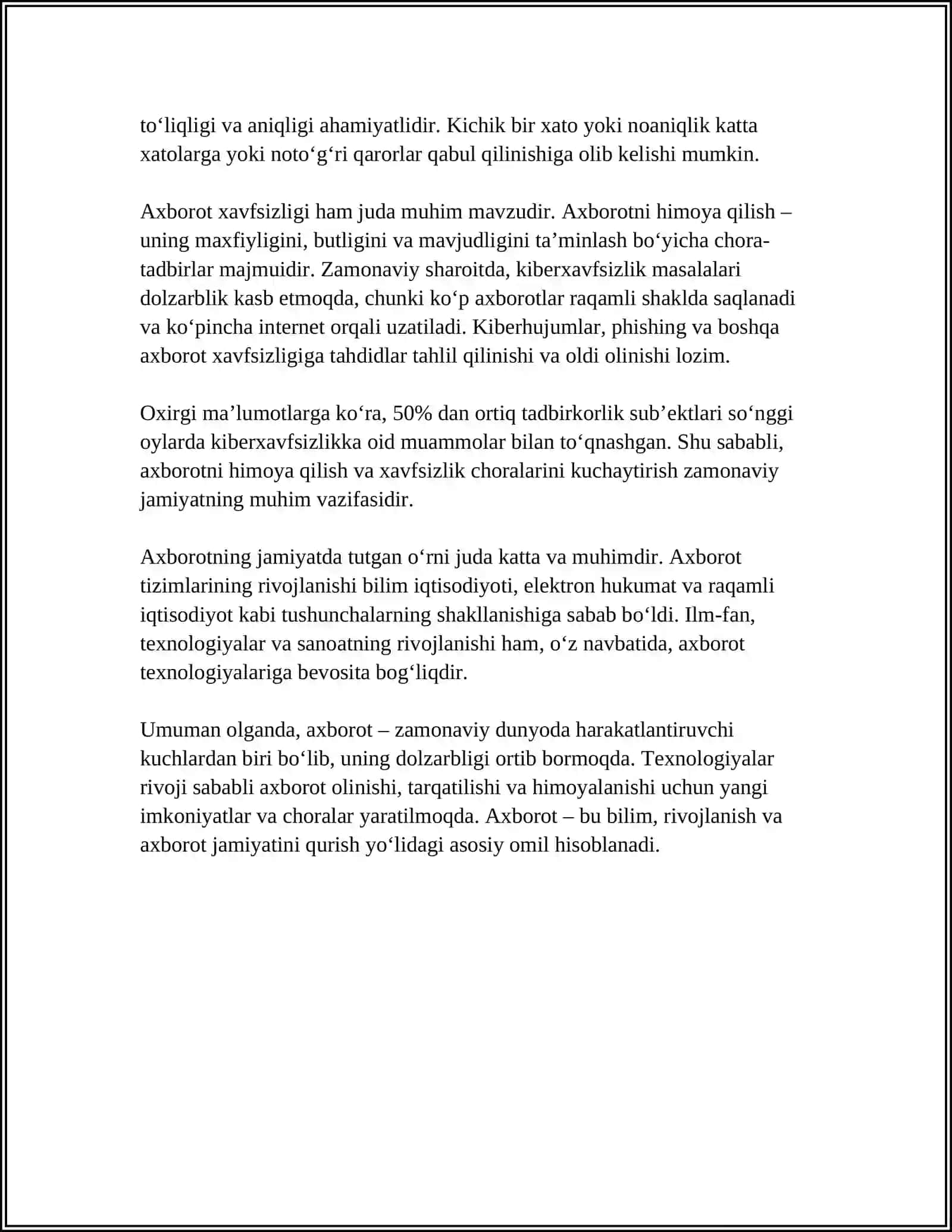 AXBOROT ATAMASINING TARIFI VA AXBOROT ATAMASINING TURLARI 4