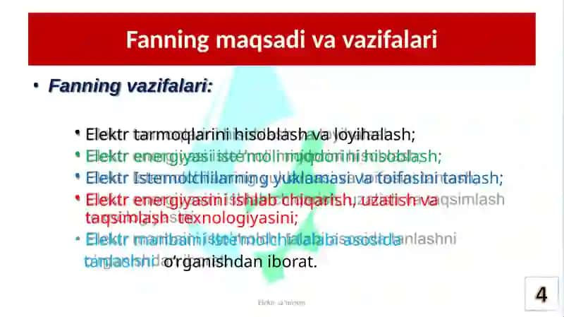 Elektrta’minoti va qayta tiklanuvchanenergiyamanbalari 4