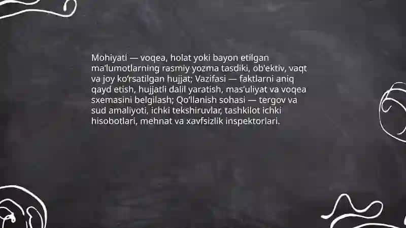 Ariza bayonnoma bildirishnoma dalolatnoma ishonchnoma maʼlumotnoma tavsif tavsiyanoma tarjimayi hol tilxat eʼlon hisobot xizmat xati daʼvo xati iltimos xati kafolat xati soʻrov xati farmoyish koʻrsatma buyruq 4