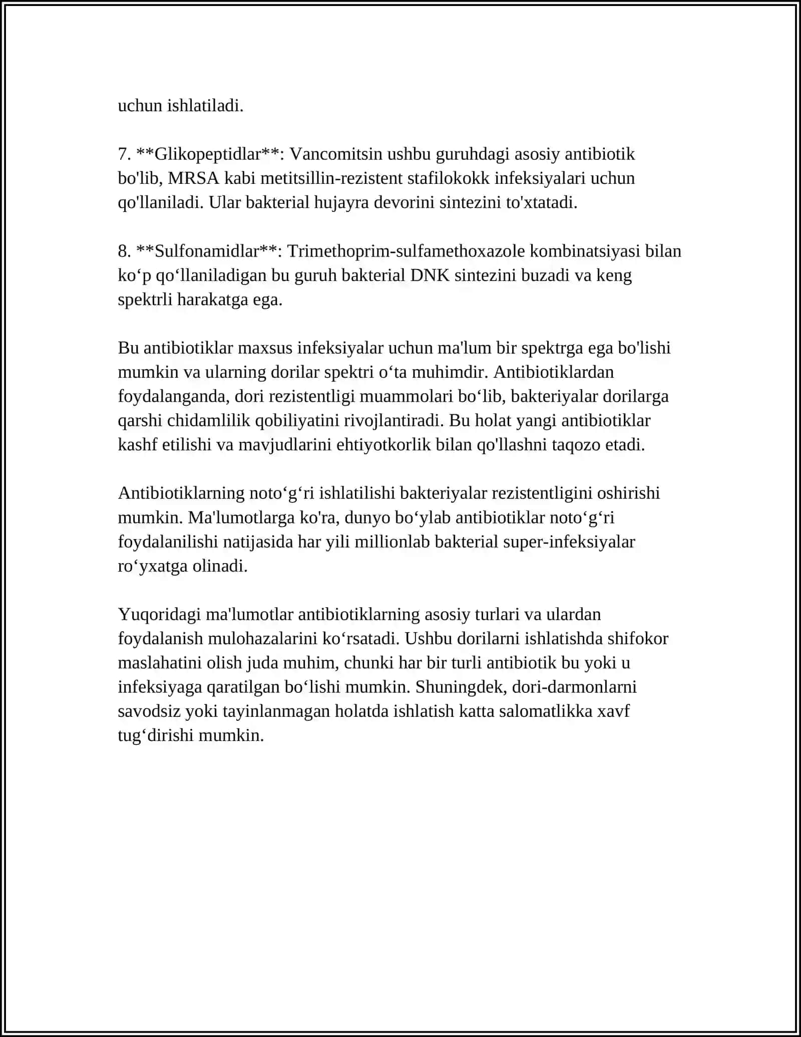 ANTIBIOTIKLAR BILAN TAYYORLANADIGAN DORILAR 4