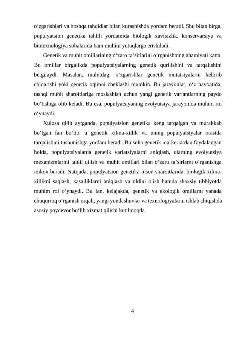 Populyatsion genetika va uning asosiy tushunchalari 4