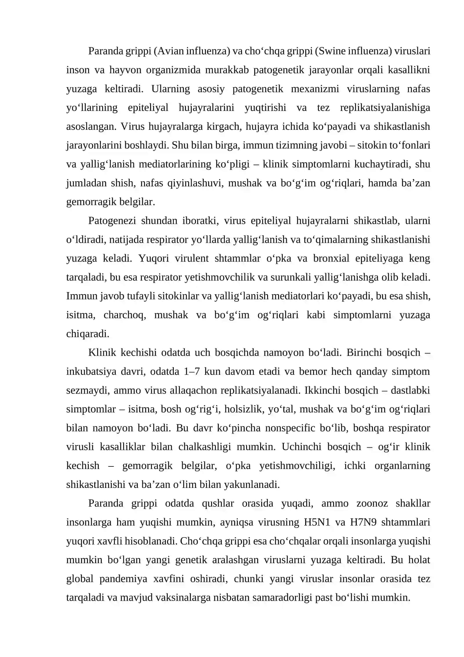 Paranda va cho'chqa grippi va uning hoizrgi kundagi muammolari 4