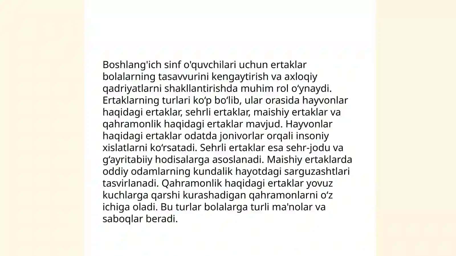 Ona tili va oʻqish savodxonligi darslarida ertak oʻtish metodikasi 3-sinf 4