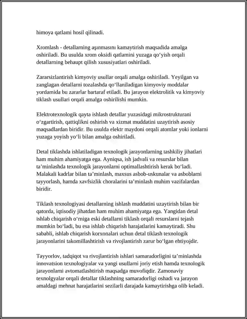 DETALNI TIKLASHNI TEXNOLOGIK JARAYONI 4