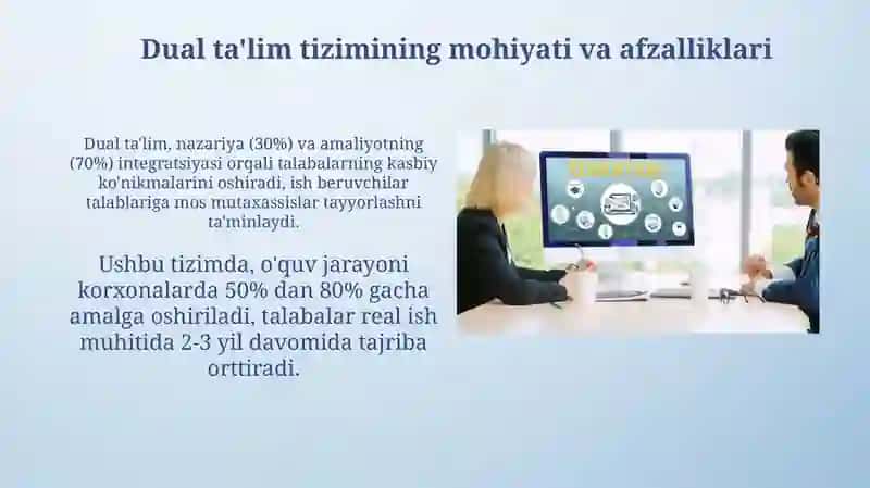 Professional taʼlimga dual oʻqitish tizimini tadbiq etish istiqbollari 4