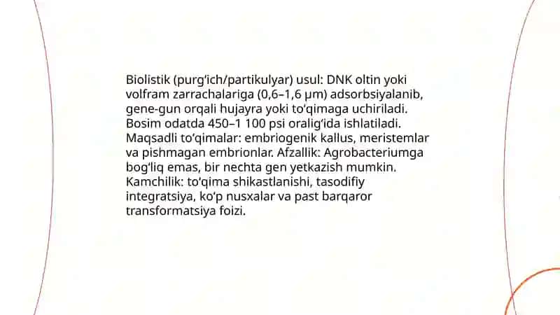 O’simliklar genetik transformatsiyalash usullari 4