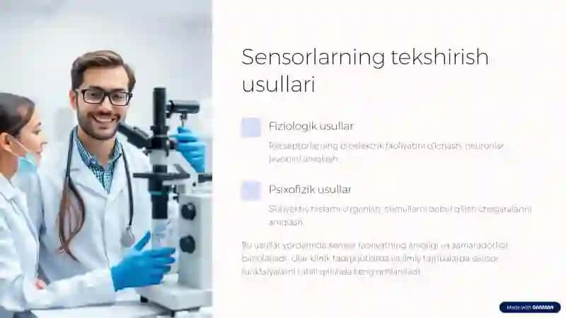 Sensor tizimlari, tekshirish usullari va retseptorlarning sinflanishi 4