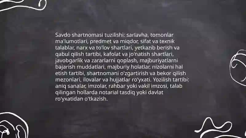 Shartnoma turlari va yozilish tartibi 4