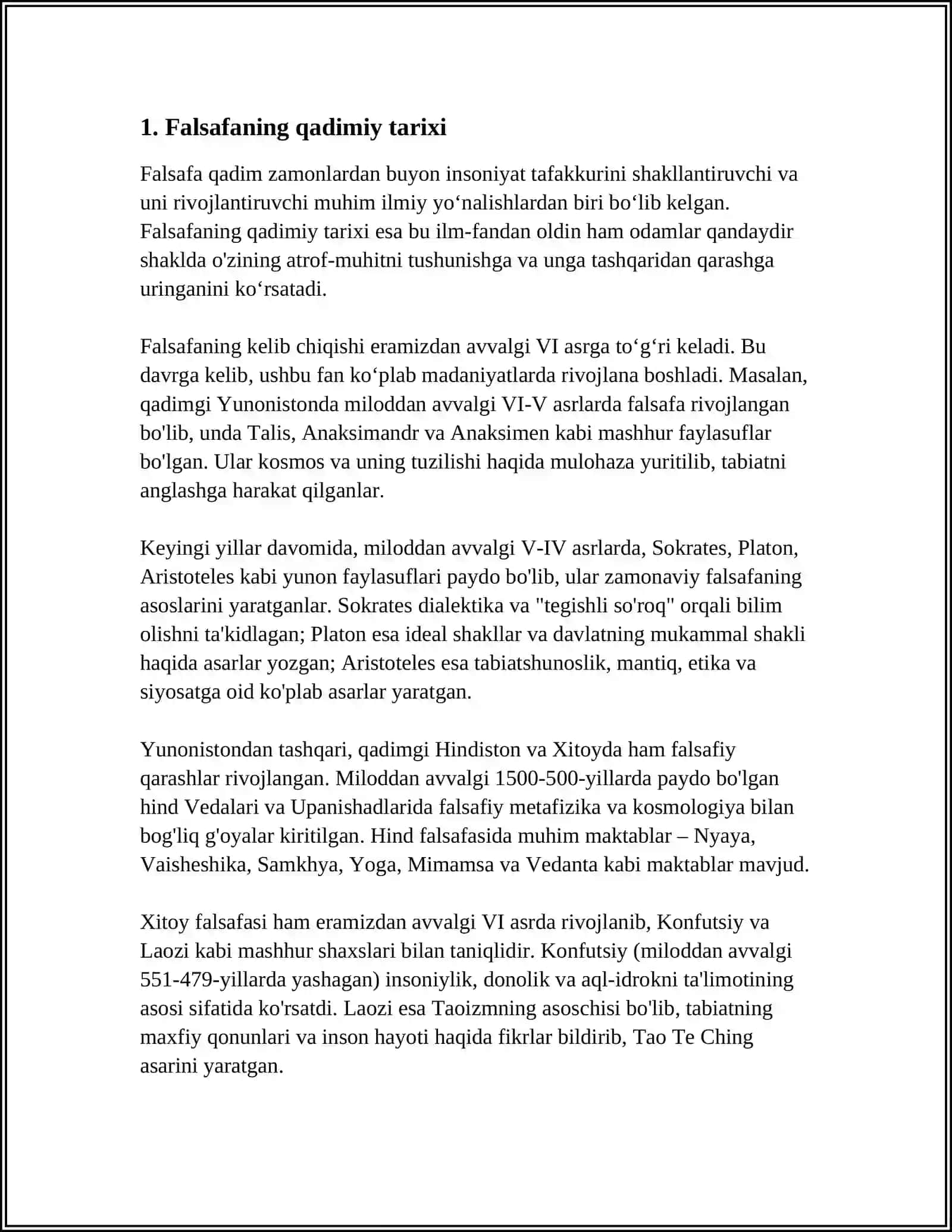 FALSAFA TURMUSG TARZI VA DUNYONI ANGLASH USULI 4