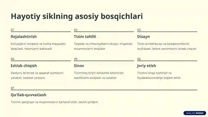 Axborot tizimlari va ularning hayotiy sikli 4