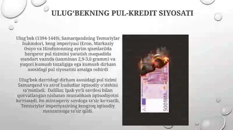 Mirzo Ulug'bekning iqtisodiy qarashlari 4