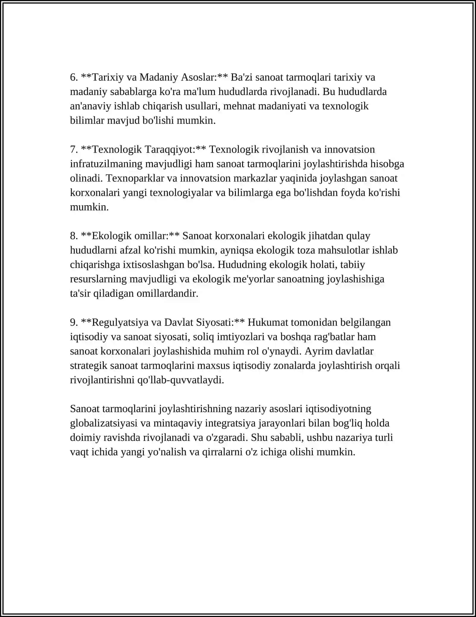 Sanoat tarmoqlarini joylashtirishning nazariy asoslari 4
