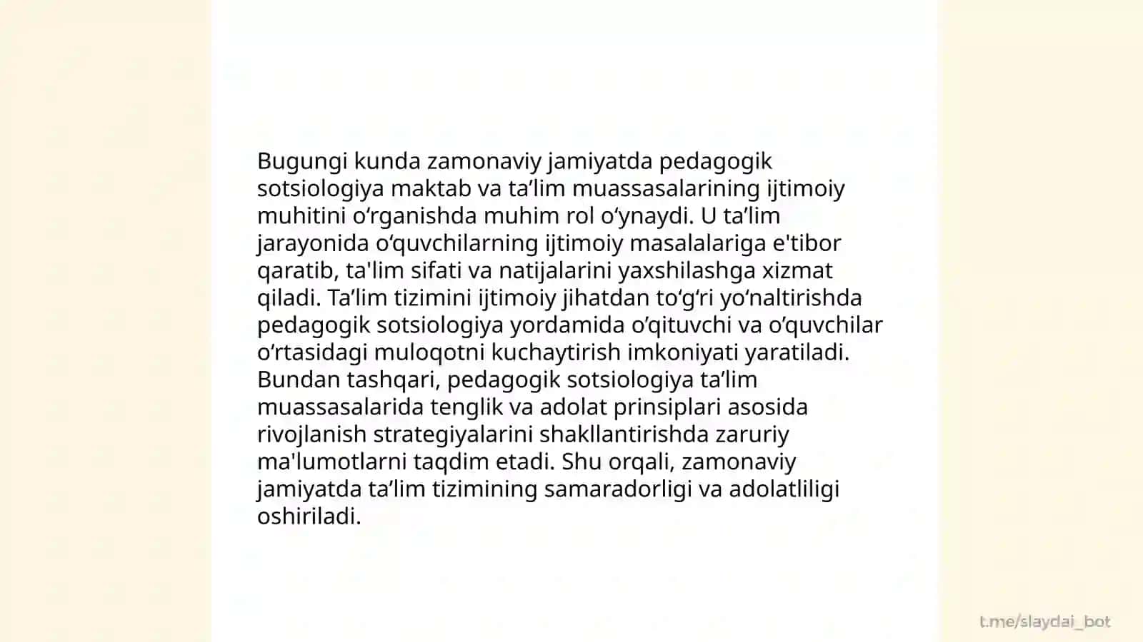 Ijtimoiy pedagogika va pedogogik sotsialogiyaga ehtiyot va zamonaviy jamiyat rivojining zaruriy shartlari 4