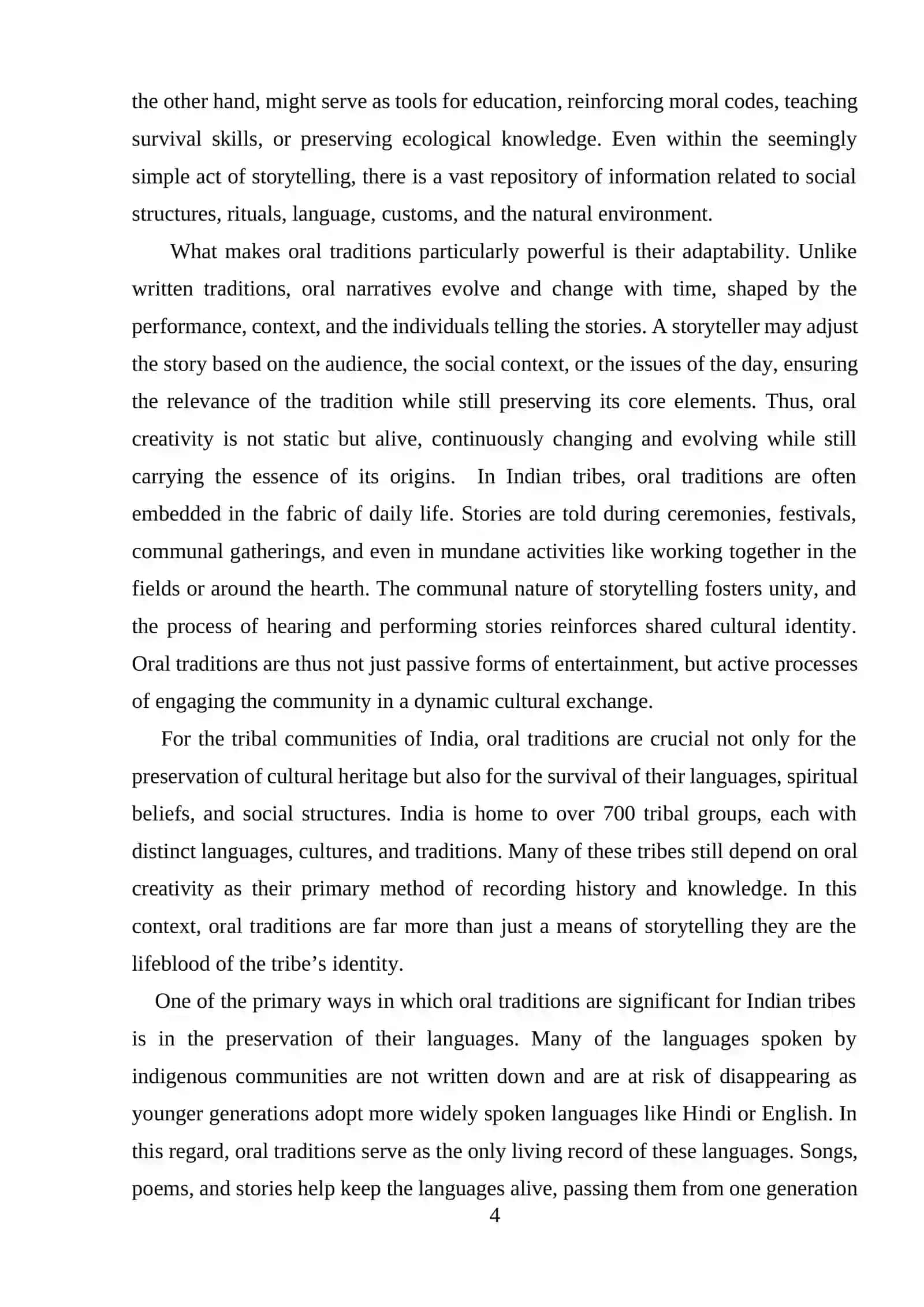 Oral Creativity of Indian Tribes 4