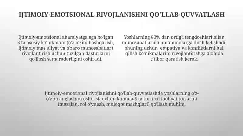 Yoshlar bilan ishlash bõyicha yetakchining faoliyatini takomillashtirish yõllari 4