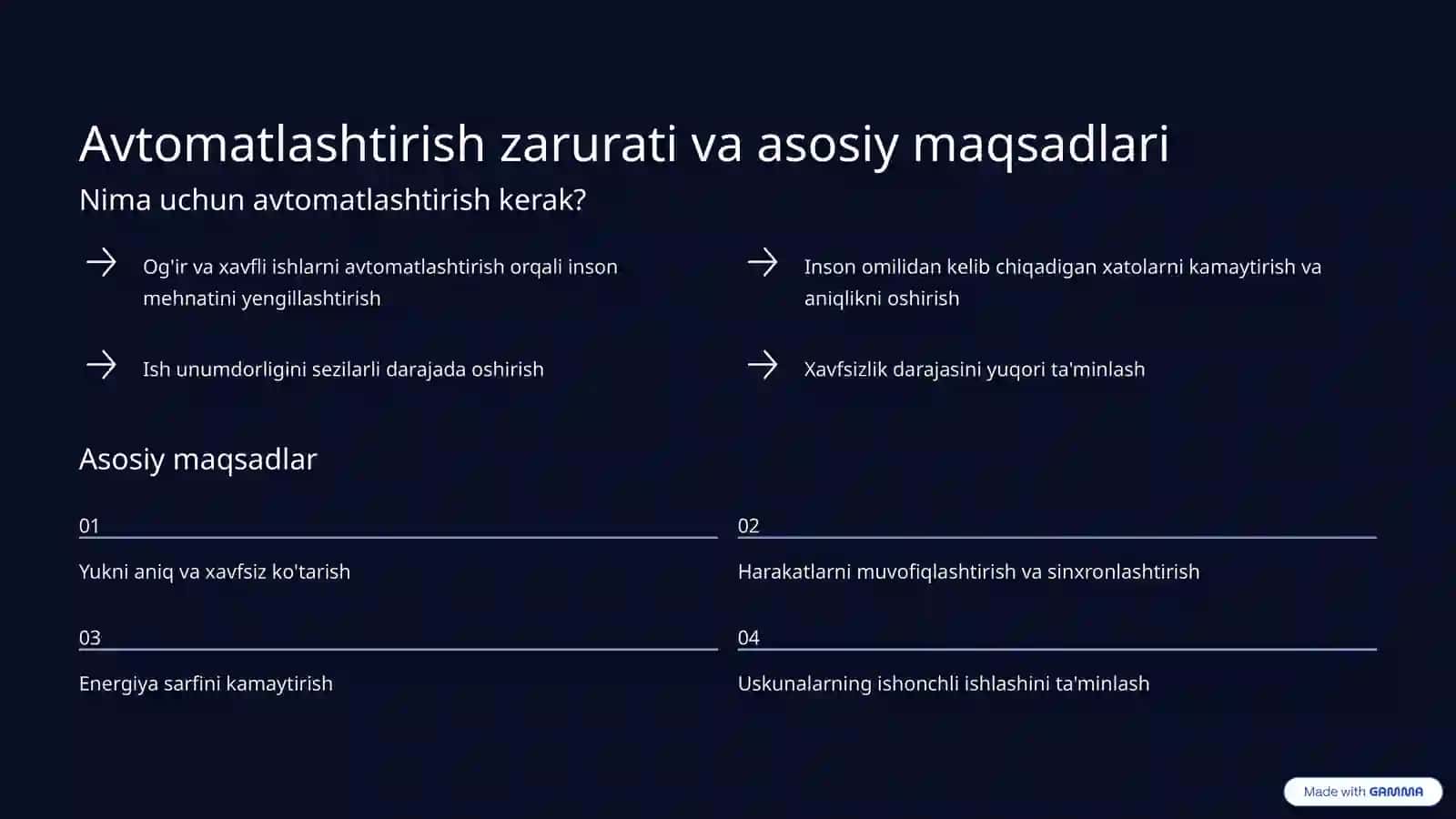 Yuk ko'tarish mashinalarini avtomatlashtirish 4