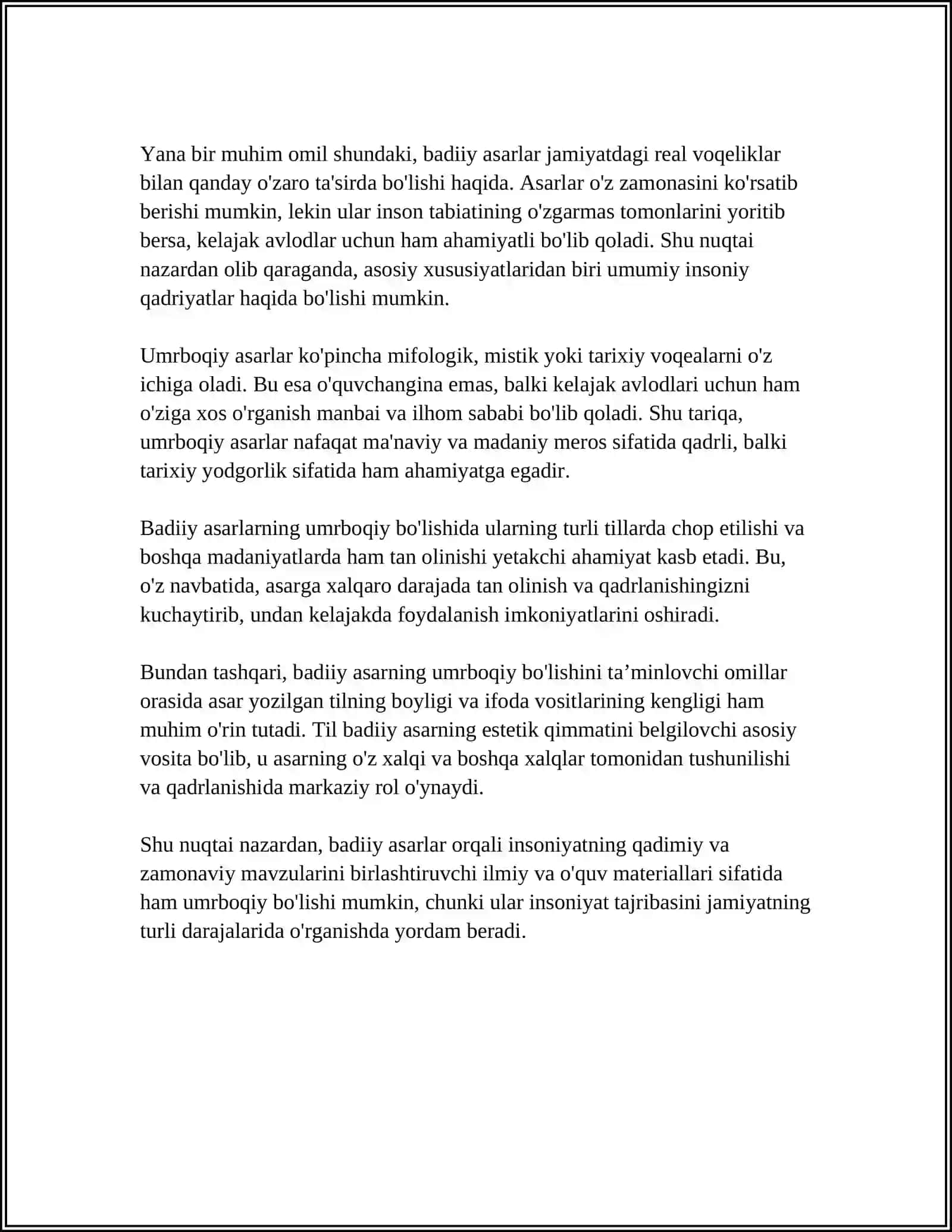 BADIIY ASARNING UMRBOQIYLIK MASALASI 4