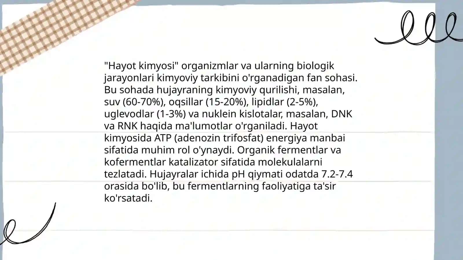 Hayotning Molekulyar asoslari 4