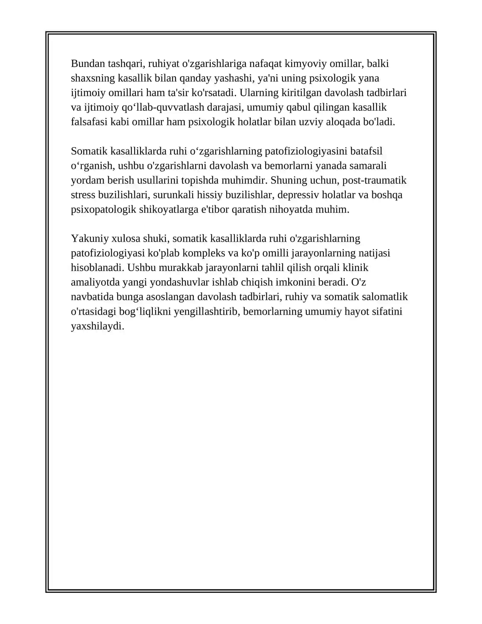 Somatik kasalliklarda ruhi oʻzgarishlarning patofiziologiyasi 4