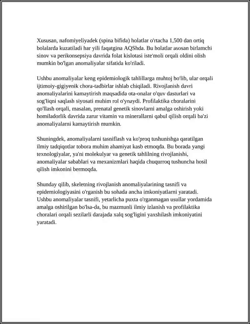 Skeletning rivojlanish anomaliyalari 4