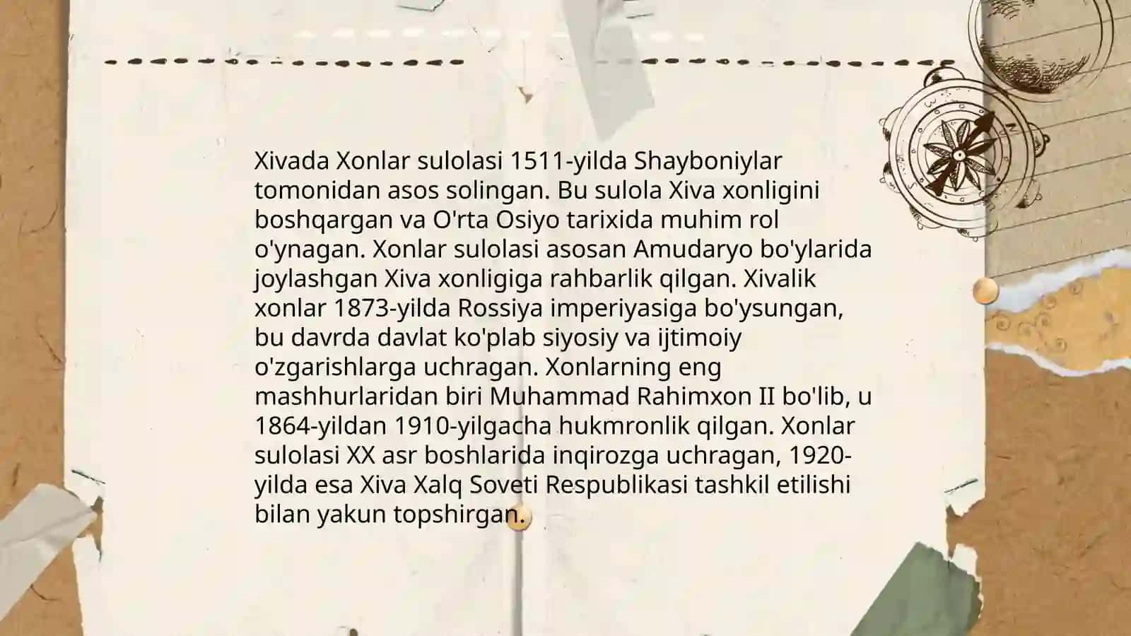 Xivada faoliyat olib borgan xonlar haqida ma'lumot 4