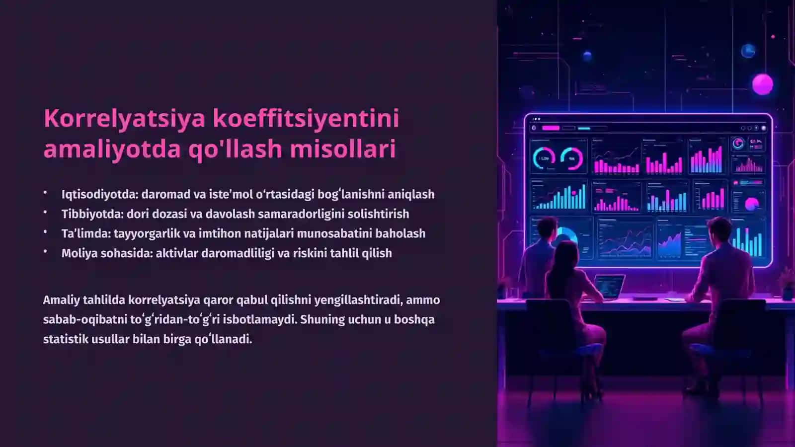 Korrelyatsiya koeffitsiyentini amalda qoʻllanishi va Katta sonlar qonuni teoremalari 4