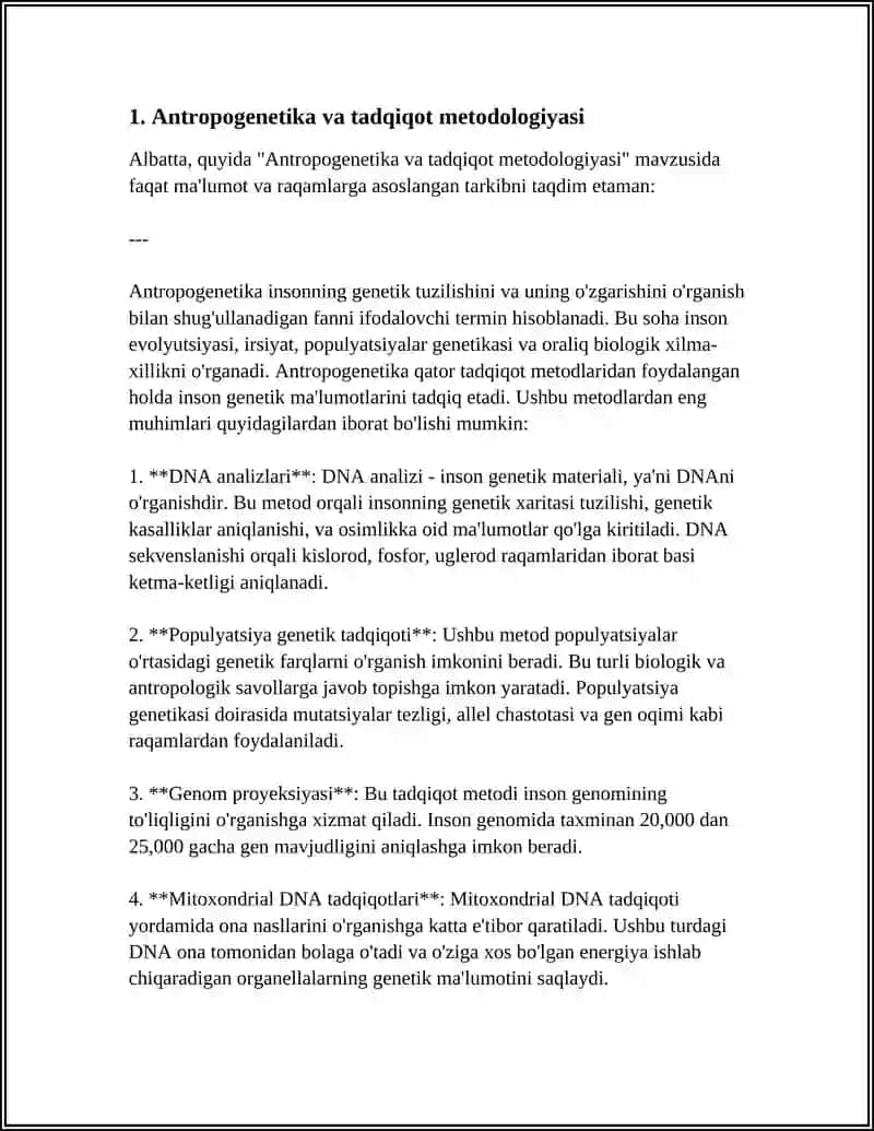 ANTROPOGENETIKA USULLARI SHAJARA,EGIZAKLAR, POPULYATSION STATISTIK BIOKIMYOVIY VA SITOGENETIK USULLARI 4