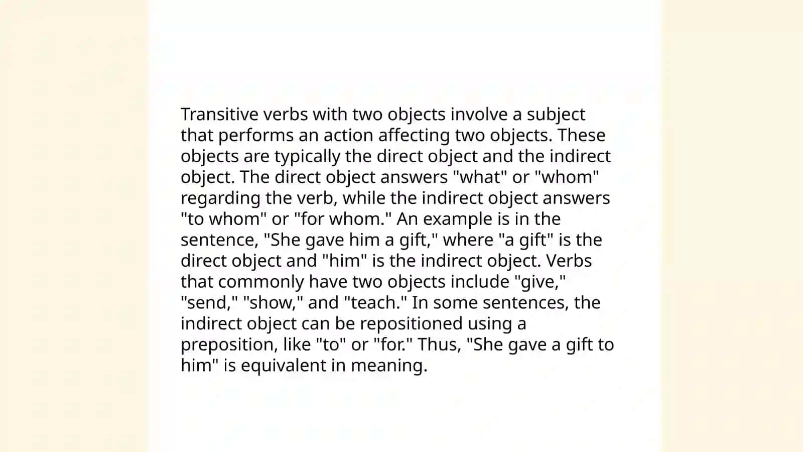 Verb two objects 4