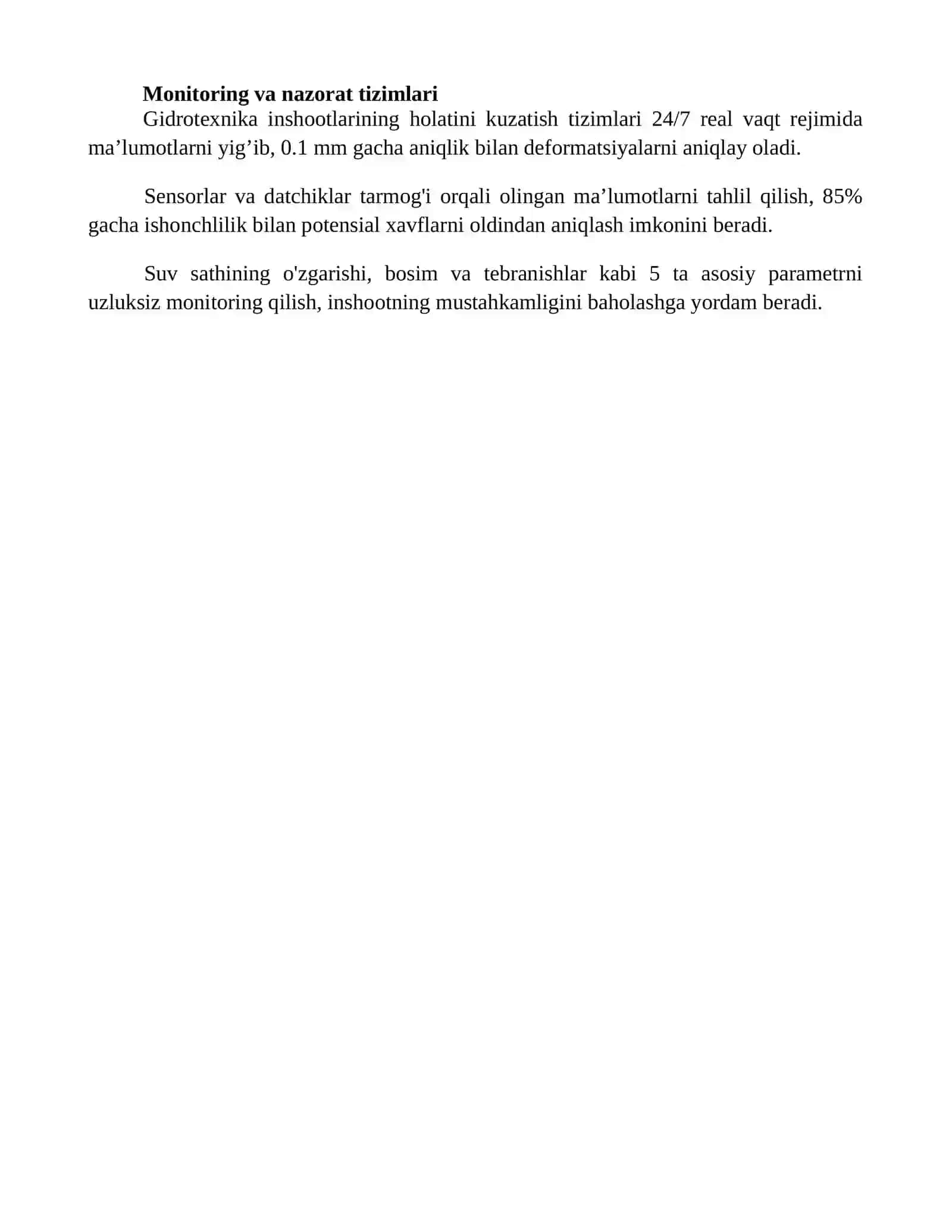 Gidrotexnik inshootlar xavfsizligini taminlash 4