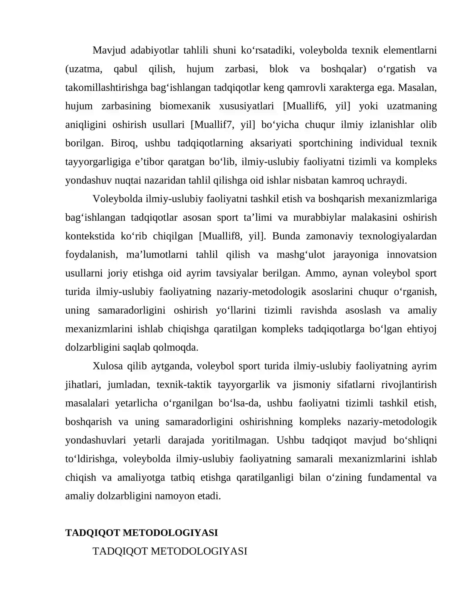 Tanlangan sport turida ilmiy uslubiy faoliyat voleybol sport turi boʻyicha 4