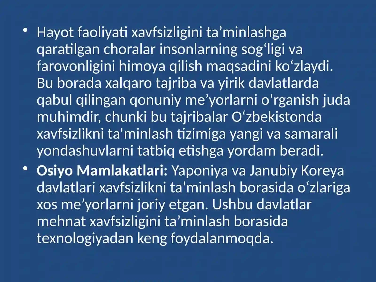 Hayot faoliyati xavfsizligini ta'minlashga oid xalqaro tajriba va izlanishlar tahlili 4