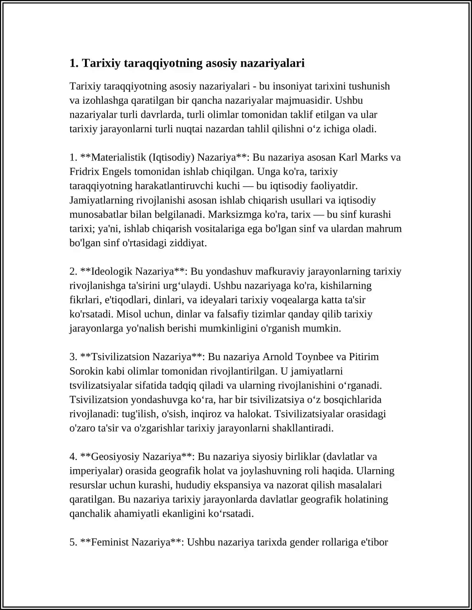 Materialistik (Iqtisodiy) Nazariya 4