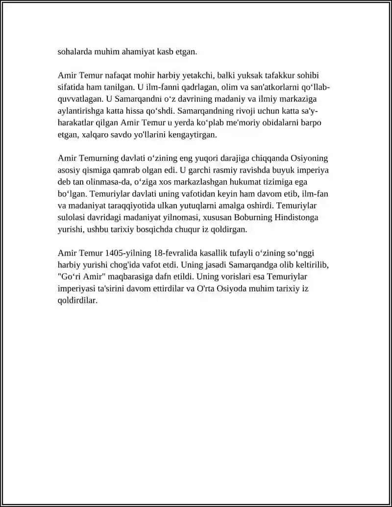 AMIR TEMUR BUYUK DAVLAT ARBOBI 4