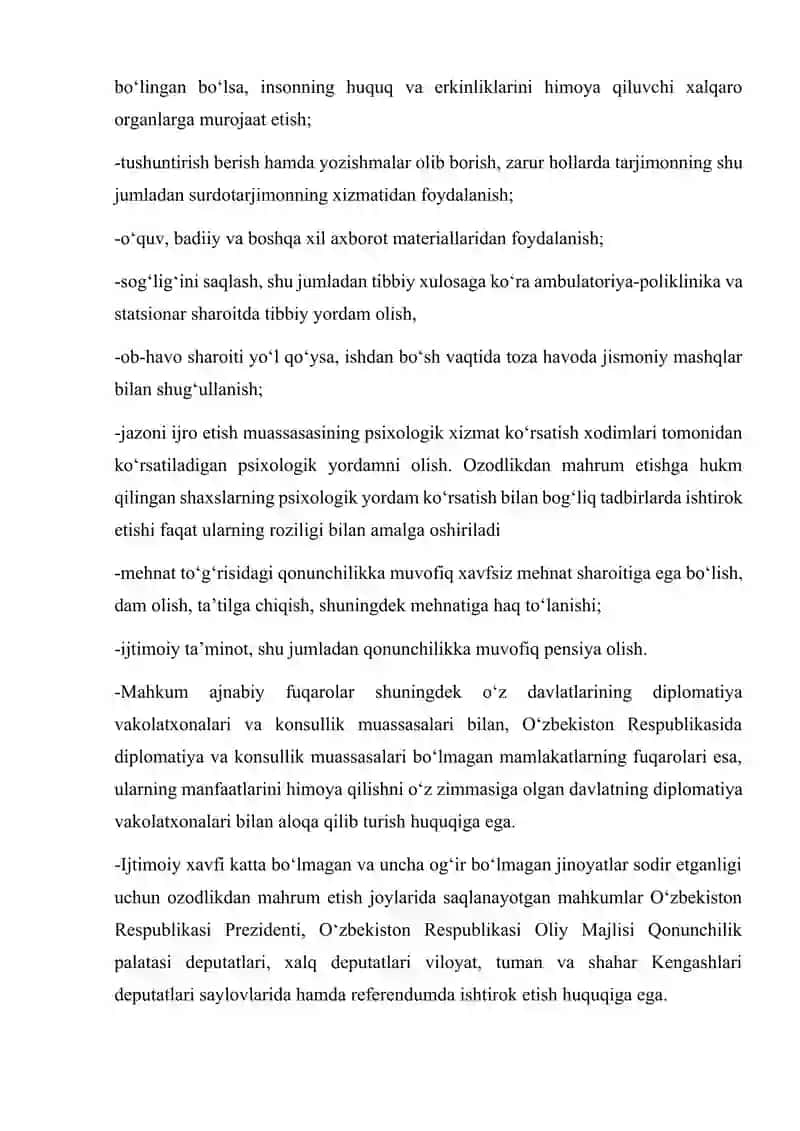 Mahkumlarning huquqiy holati 4