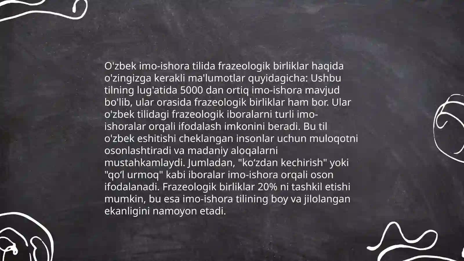 O’zbek imo-ishora tili frazeologiyasi 4